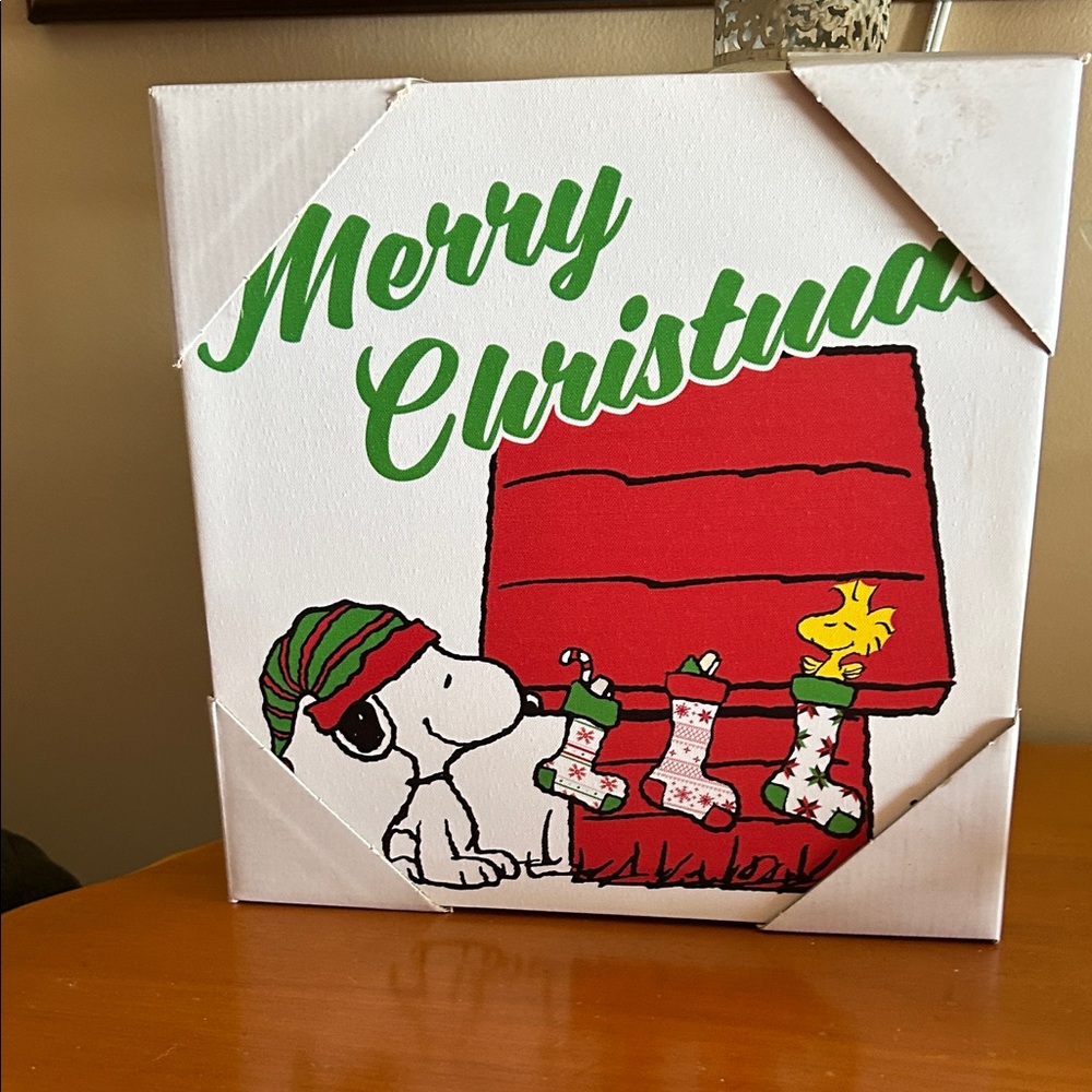 Peanuts Festive Snoopy and Woodstock Canvas Art